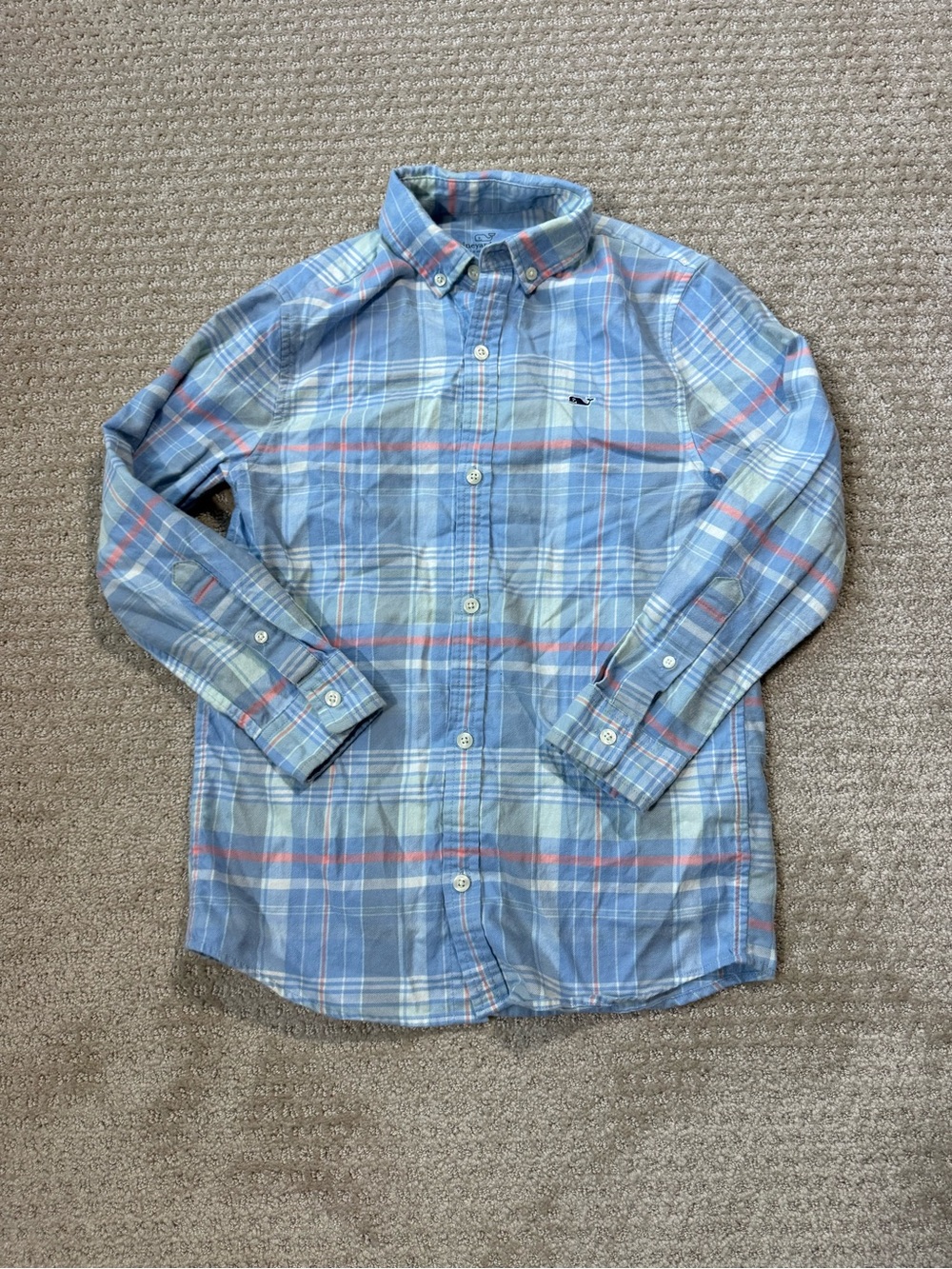 Vineyard Vines Light Blue Plaid Button-Down Shirt